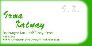 irma kalnay business card